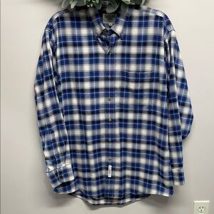NWOT Savane No Wrinkles Soft Wash Plaid Long Sleeve Button Down Shirt M